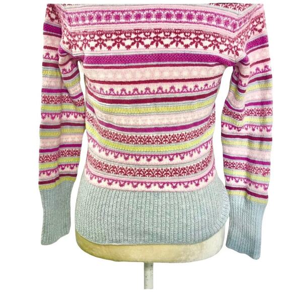 Oleana of Norway Wool Silk Fair Isle Cardigan XS/S | Nordic Designer Sweater - Picture 14 of 16